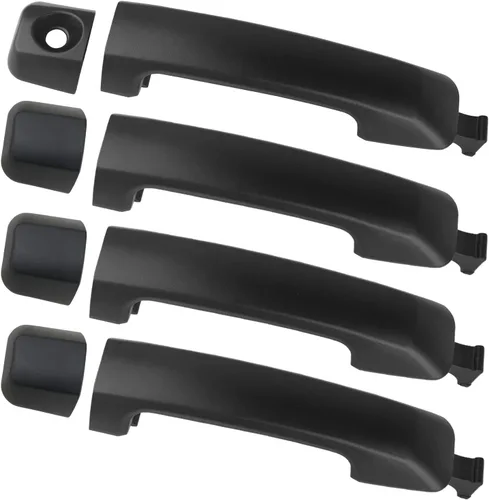 Osompar 4 manijas exteriores para puerta compatibles con Toyota Tundra 2007-2020, color negro, parte delantera y trasera, lado del conductor y