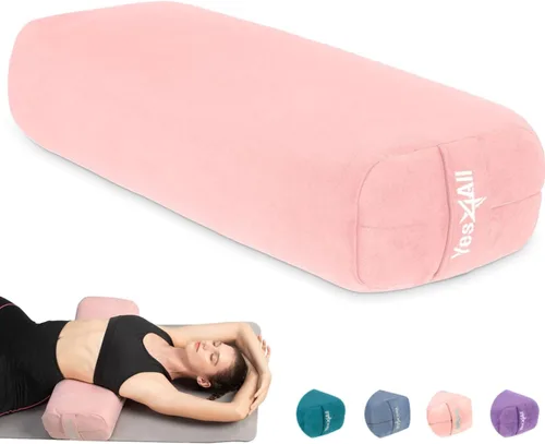 Yes4All Triple-Layer Sponge Yoga Bolster Pillow for Restorative Yoga & Meditation - Versatile Yoga Support Pillow, Balance & Poses Modification C.