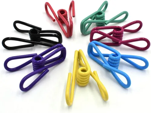 Paquete de 30 pinzas de metal para ropa, multiusos, de colores, clips de alambre de acero, soportes en cesta para línea de ropa, sellado de bolsas
