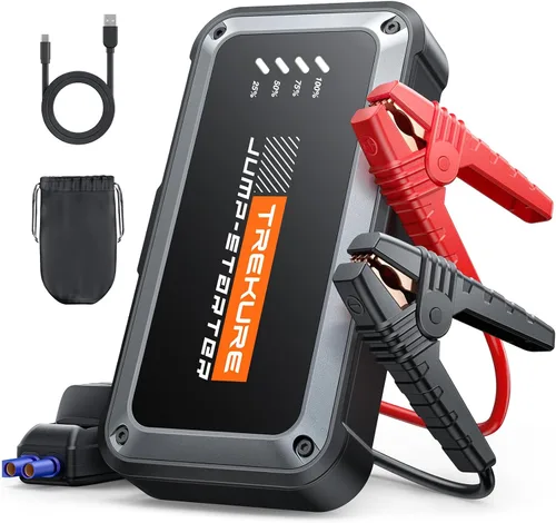 TREKURE Arrancador portátil de batería de automóvil 4000A 16800mAh Caja de arranque, arrancador de batería de automóvil portátil con cables de