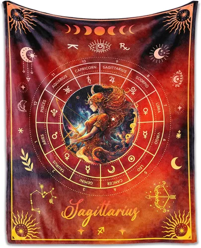 Miniatura 17 de Manta Acuario para Regalos, 40" x 30" Manta Rectangular de Franela del Zodiaco Acogedora, Regalo para Niños Niñas Adolescentes Mujeres Hombres