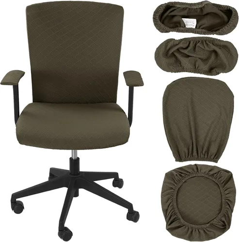 Miniatura 20 de Tallew Juego de 4 fundas para sillas de oficina, fundas protectoras universales para sillas de computadora, fundas elásticas para reposabrazos