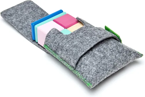 Miniatura 2 de Juego de bloques de madera magnéticos Tegu Pocket Pouch de 8 piezas, Blossom