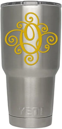 Miniatura 88 de Monogram - Calcomanía troquelada/vinilo adhesivo. Haga clic para opciones de color/letra. Disponible en cuatro colores y todas las letras de la A