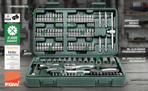 Miniatura 2 de Mannesmann Brüder - Juego de enchufes (130 piezas) M29166