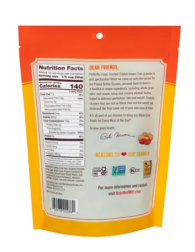Miniatura 2 de Bob's Red Mill Granola de Mantequilla de Maní, 11 oz (Paquete de 6) - Sin OGM, Grano Integral, Kosher