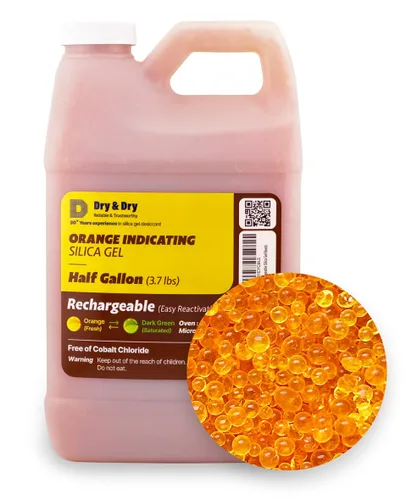 Miniatura 7 de Dry & Dry [1.63 kg] Cuentas de gel de sílice indicadoras de primera calidad de color naranja (estándar de la industria 3-5 mm) - Cuentas de gel