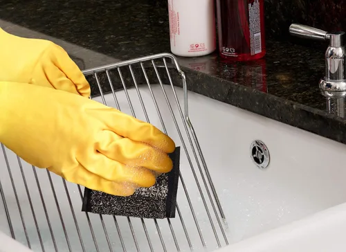 Miniatura 3 de Marigold Scrub Away - Estropajo de acero inoxidable resistente, 20 paquetes individuales, gris, 4.3 x 0.7 x 6.1 in