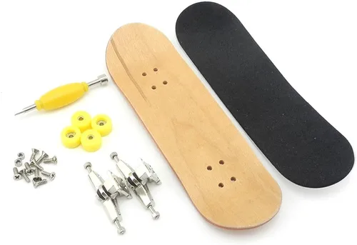 Kit de herramientas profesional de arce completo de diapasón de madera con tuercas y camiones, ruedas básicas de rodamiento (ruedas amarillas)