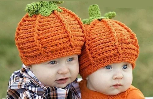 Miniatura 3 de Kafeimali - Gorro de punto unisex para bebé, diseño de calabaza