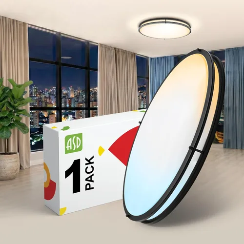 Miniatura 46 de ASD Lámpara LED de techo de montaje empotrado de 18 pulgadas, interruptor de 28 W, 100-277 V, 2750 lúmenes, 3000 K/4000 K/5000 K, regulable, Níquel