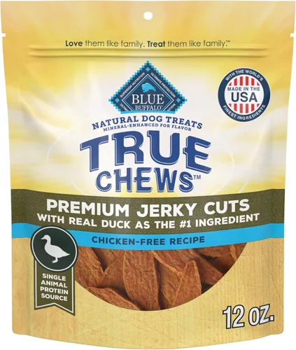 Miniatura 20 de Blue Buffalo True Chews Premium Jerky Cuts con filete real, golosinas naturales para perros sin pollo, mejorados con minerales para sabor, bolsa