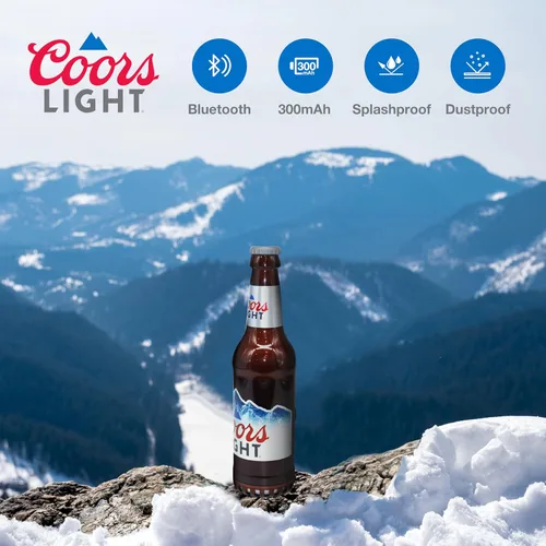 Miniatura 5 de Coors Light - Altavoz Bluetooth con Forma de Botella con Estéreo de Alta Fidelidad, Resistente a Salpicaduras, 6H de Reproducción y Puerto AUX
