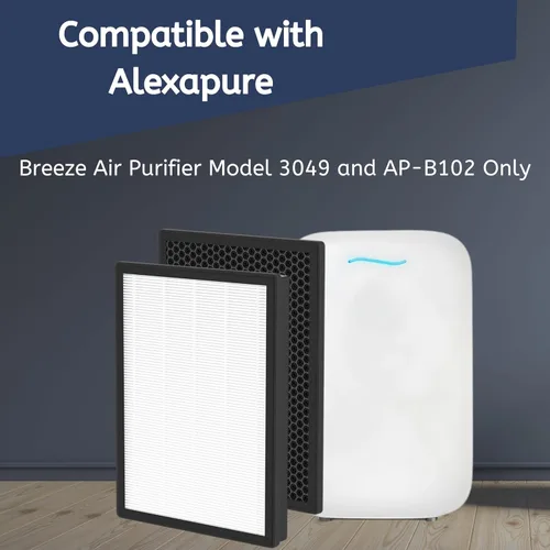 Miniatura 4 de Nispira Paquete de 1 filtro de repuesto AP-B102 compatible con el purificador de aire Alexapure Breeze 3049 True HEPA Carbon
