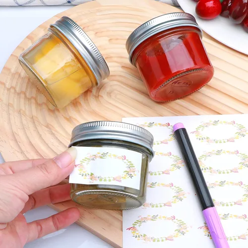 Miniatura 5 de Tarros pequeños de 4 onzas, paquete de 9 tarros de vidrio con tapas regulares, mini tarros de mermelada para gelatina, mermelada, miel, postre