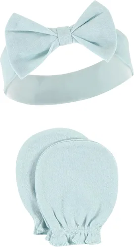 Miniatura 86 de Hudson Baby Conjunto de diadema de algodón y manoplas para rascar para bebé