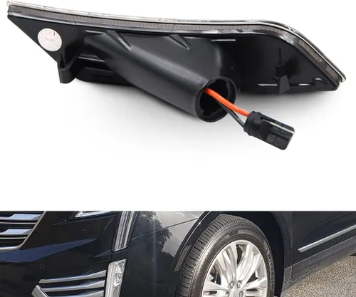 Miniatura 8 de Luces de Marcador Lateral LED Ámbar ATS/XT5 para Cadillac XT5 2017-2024, Cadillac ATS 2013-2014, Faros Delanteros de Lente Ahumada Chevy Blazer