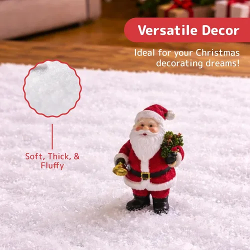 Miniatura 7 de PREXTEX Rollo de nieve artificial – Pelusa grande para exhibiciones de pueblo de Navidad, decoración de mesa de 94 x 31 pulgadas y escenas de fiesta