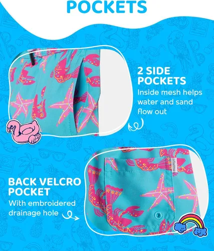 Miniatura 3 de maamgic Traje de baño para niños con forro de compresión, elástico en 4 direcciones, secado rápido, pantalones cortos de natación para niños pequeños