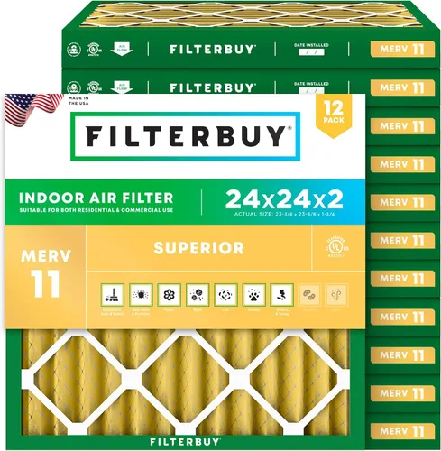 Miniatura 28 de Filterbuy Filtro de aire MERV 11 de 14 x 24 x 1 superior, defensa de mascotas y alergias (paquete de 12), filtros electrostáticos plisados
