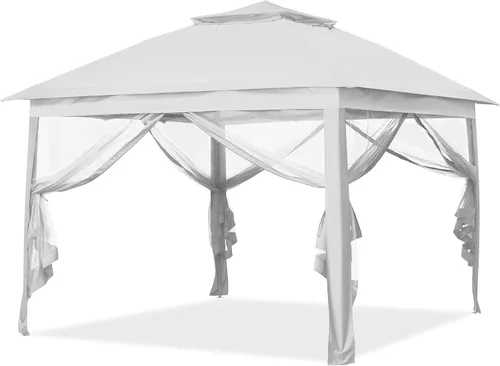 Miniatura 9 de GDY 11x11 ft Gazebo Tent Folding Heavy Duty Height Adjustable Sun Shelter Gazebos, White