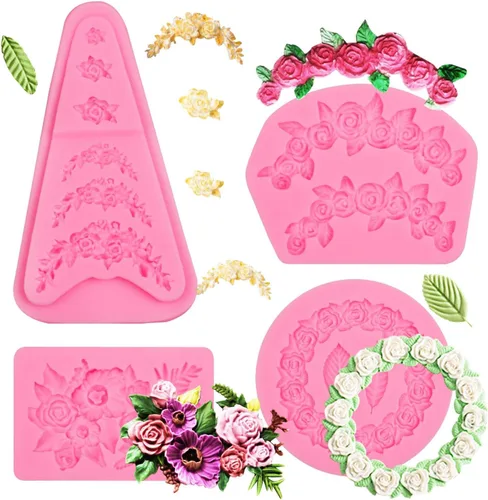 Miniatura 10 de Moldes de silicona con diseño de mariposa, 6 moldes de flores para chocolate, para tartas, fresas, hornear, cupcakes, arcilla de resina Moldes