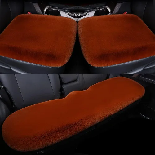 Miniatura 11 de LoveisLove Cojín de asiento de automóvil para asiento de conductor, almohadilla de asiento de felpa sintética, suave, cómoda, cálida, silla de Negro