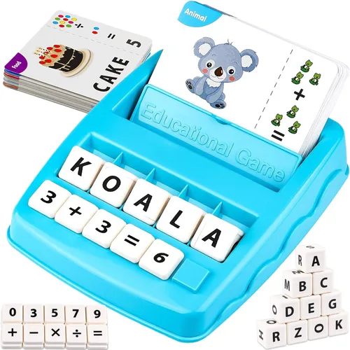 Juguetes educativos de aprendizaje 2 en 1, juegos de letras y números a juego para niños y niñas, reconocimiento de palabras a la vista, tarjetas