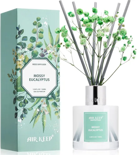 Miniatura 11 de Airkeep Juego de difusor de junco, 3.38 onzas líquidas (3.4 fl oz), difusor de aceite de niebla marina y sal marina con 8 varillas de caña, difusor