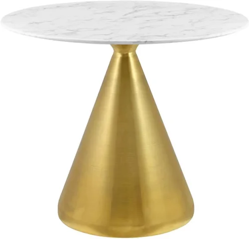Miniatura 19 de Modway Tupelo - Mesa de comedor cuadrada de 28 pulgadas, color dorado y blanco