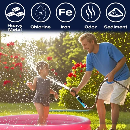 Miniatura 5 de H&G lifestyles Filtro de hierro de metal pesado para manguera de jardín, filtro de manguera para llenar bañera de hidromasaje, piscina, spa, diseño