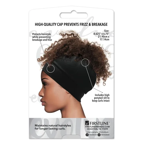 Miniatura 2 de Evolve Gorro de piña de satén Protege el cabello rizado o texturizado, retiene la humedad, evita el encrespamiento, conserva los rizos naturales