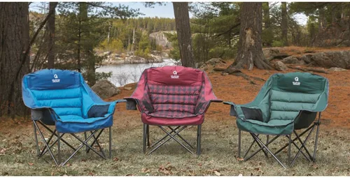 Miniatura 2 de Guide Gear Silla de campamento acolchada extragrande de gran tamaño, portátil, plegable, sillas grandes de descanso de campamento y playa para Azul