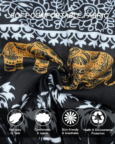 Miniatura 5 de QIANXIZHAN - Pantalones deportivos de tiro alto para mujer, diseño estilo harén bohemio con bolsillos, para yoga