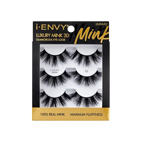 Miniatura 20 de i-ENVY - Pestañas postizas de lujo de la colección de visón, pestañas 100% de visón real, aspecto glamuroso, máxima esponjosidad, ángulo