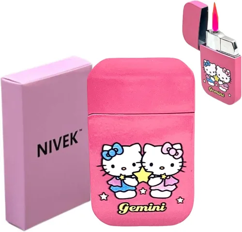 Miniatura 15 de NIVEK Encendedor de gatito Y2k 12 Consetelaciones Horóscopo Astrología Zodiaco Signos de nacimiento Pretty Pink Flame Kawaii Coleccionable Japonés