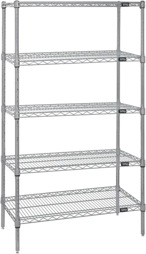 Miniatura 11 de Quantum Storage Systems WR74-1824BK Kit de inicio para estantería de alambre de 4 niveles de altura de 74 pulgadas, acabado negro, 18 pulgadas