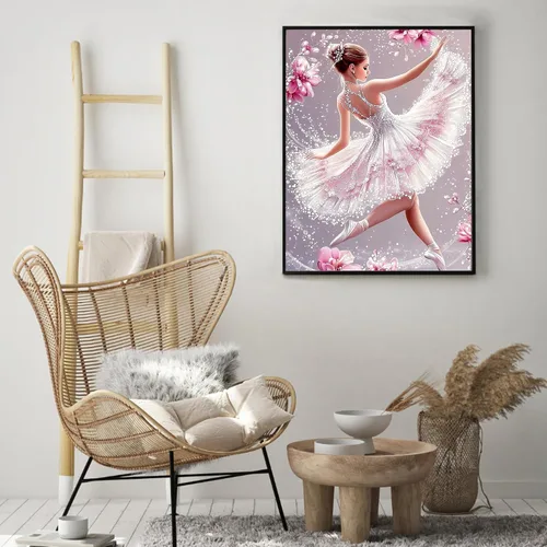 Miniatura 4 de Yikenjoy Kits de arte de diamantes de bailarina para adultos – Kit de pintura de diamante de bailarina 5D para principiantes, decoración de pared