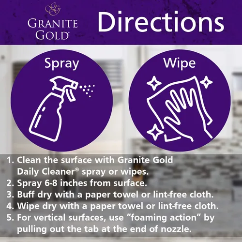 Miniatura 6 de Granite Gold Spray polaco, brillo sin rayas para encimeras de granito, cuarzo, mármol, travertino, piedra natural, 24 onzas líquidas (paquete de 2)
