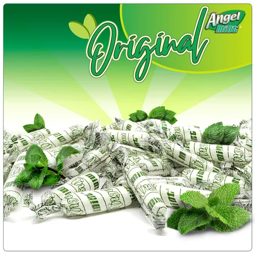 Miniatura 4 de Original Angel Mint Caja de 40 onzas Golosinas de menta envueltas individualmente Caramelos antiguos Puro y natural Sin grasa Sin gluten