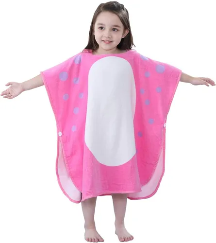 Miniatura 14 de LOLANTA Toallas de baño con capucha de tela de rizo para niños, toalla de playa para niños, poncho de piscina, bata de algodón (verde #B, 4-6 años)