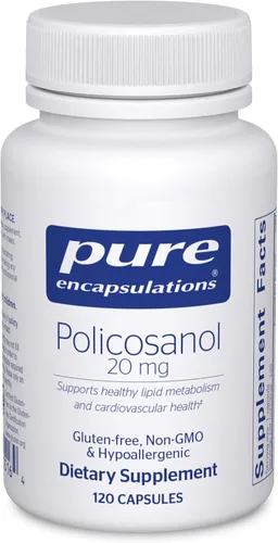 Pure Encapsulations Policosanol 20 mg | Suplemento hipoalergénico apoya el metabolismo saludable de los lípidos y la función cardiovascular* | 120
