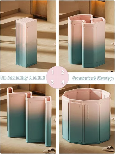 Miniatura 4 de Bañera portátil plegable de 85 galones para adultos, 31.5 pulgadas de largo x 27.5 pulgadas de alto, bañera de hielo plegable para atletas y amantes