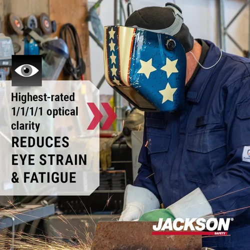 Miniatura 2 de Casco de soldadura Jackson Safety Insight, con auto oscurecimiento (46101), HaloX, ADF, con estampa Stars & Scars
