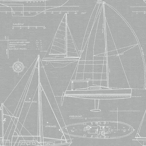 Miniatura 9 de NextWall Yacht Club Coastal - Papel tapiz autoadhesivo (azul marino)