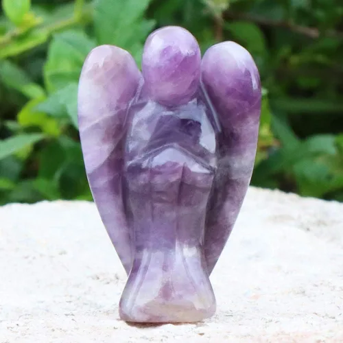 Miniatura 3 de Artistone Ángel de amatista de 2 pulgadas, ángel curativo de cristal tallado a mano, estatua de ángel guardián de bolsillo con caja de regalo