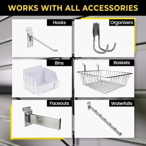 Miniatura 5 de Sistema de almacenamiento de PVC resistente de 8 x 4 pulgadas (con tapas y tornillos) – Paneles de pared de listones modulares para organizador