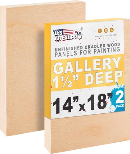 Miniatura 12 de U.S. Art Supply Paneles de madera acunados sin terminar de 8 x 10 pulgadas para pintar, galería de 1-1/2 pulgadas de profundidad (paquete de 4)