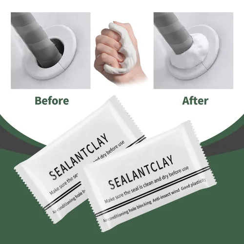 Miniatura 3 de Masilla selladora impermeable, paquete de 8 masillas de sellado blanco, arcilla de sellado de reparación de conductos impermeable, barro