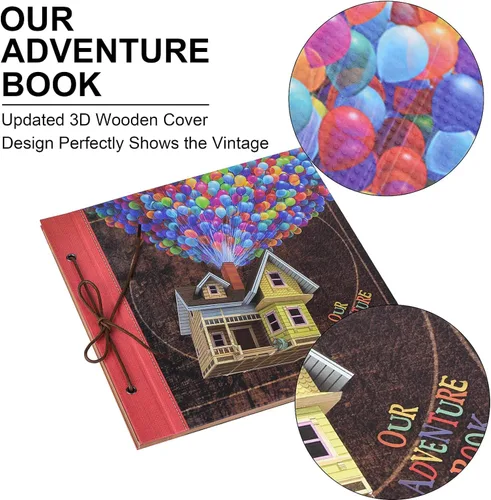 Miniatura 2 de Nuestro Libro de Aventuras 30x30 cm, Álbum de Recortes Grande Hecho a Mano, Álbum de Viaje de 60 Páginas DIY para Aniversario, Boda, Viajes, Casa